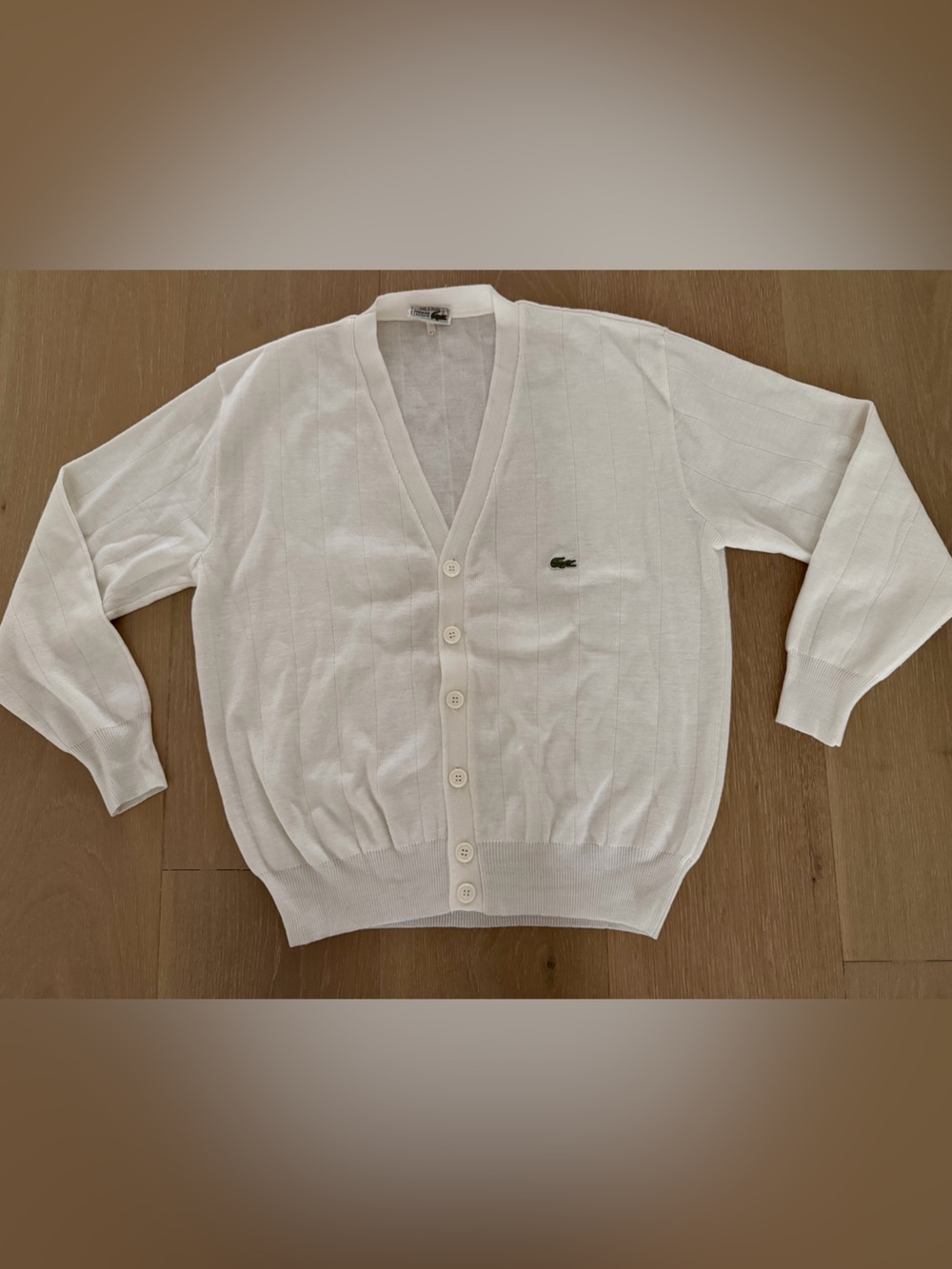 Lacoste vintage Cream Cardigan - made in France